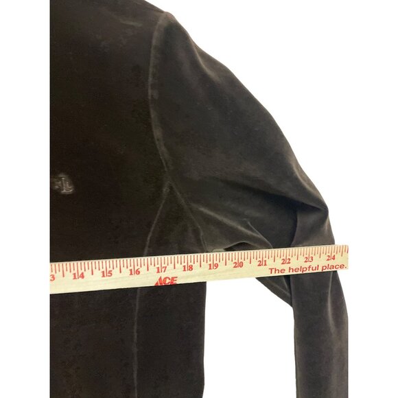Ralph Lauren Women's Track Jacket Brown Velour Full Zip Long Sleeve Size Large - Picture 6 of 9